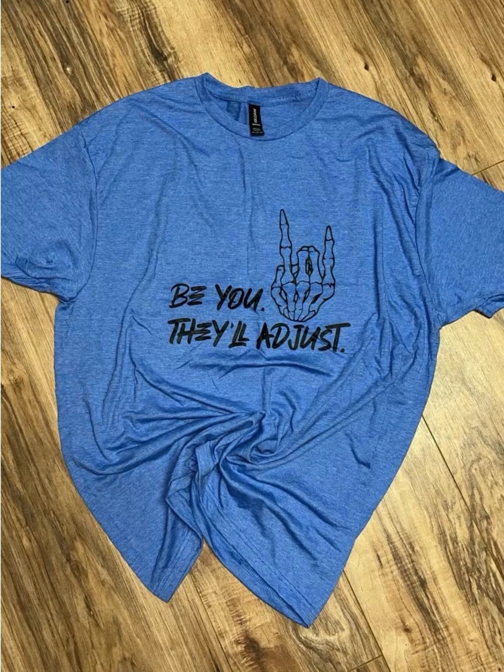 Gildan 2X Blue Funny Graphic Crew Neck Short Sleeve Tee "Be You"